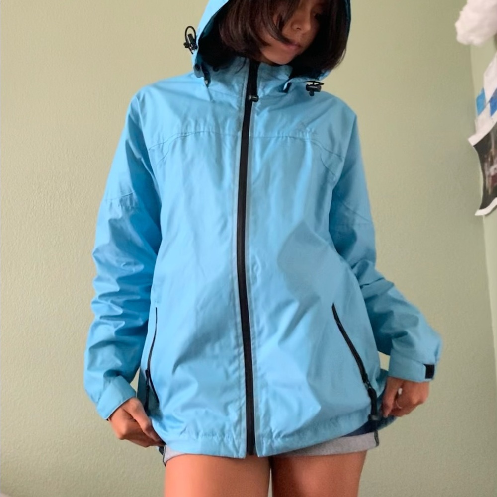 Head blue rain jacket
